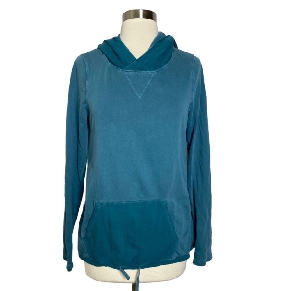 Lucky Lotus Teal Drawstring Hoodie, Size S
